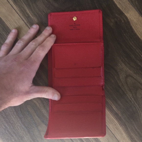 Authentic Louis Vuitton Red Epi Elise Wallet - Picture 6 of 8
